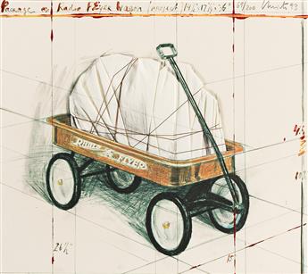 CHRISTO (1935 - 2020) Package on Radio Flyer Wagon, Project.                                                                                     